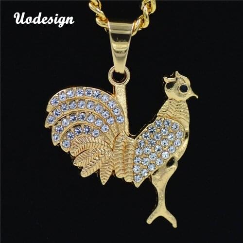 Hip Hop Jewelry Animal Cock Pendant Necklaces Luxury Gold Color Long Chain Necklace Men Women Accessories Necklace