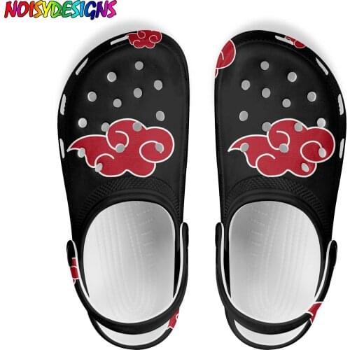 NOISYDESIGNS Summer Sandals for Women Clogs Anime Akatsuki Print Home Slippers Couple Garden Shoes Slip on Beach Shoes Mujer