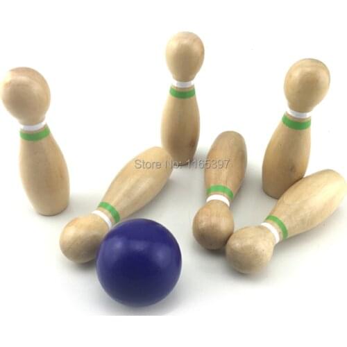 1pc fun children kids Wooden skittles bowling toy Montessori sensorial table games early development Educational materials toys
