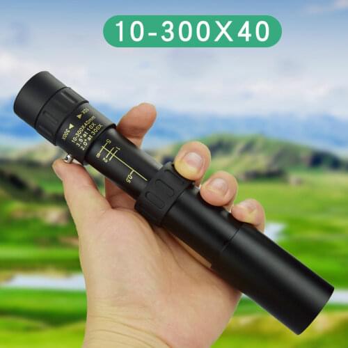 10-300X40 Continuous Zoom Monoculars High-definition Military Metal Sight Glasses Amry Super Telescope for Hunting Gifts