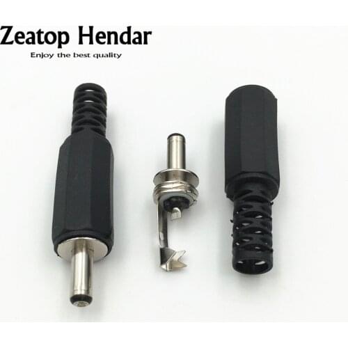 10Pcs 3.5mm x 1.1mm x 9mm DC Power Cable Male Plug Connect Socket for CCTV Camera Led Black