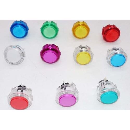 10 pcs Transparent No LED Arcade 30mm Push Button Copy SANWA Replace OBSF-30 OBSN-30 for DIY Raspberry pi MAME PC Pandora Game