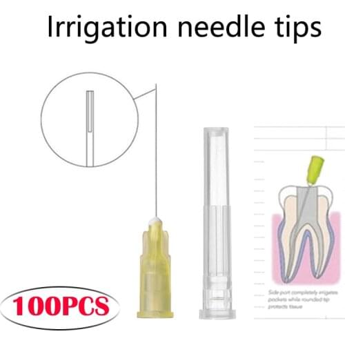 100pcs 30GA Dental Endo Irrigation Needle Tip End-Closed Side Hole Root Canal Washing Endo Syringe Oral Hygiene Care Material