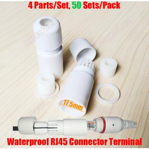 50PCS/Lot 17.5mm RJ45 Modular Waterproof Connector Cap Terminal Cover Protector for Outdoor Network IP Camera 9pin 11pin Cable
