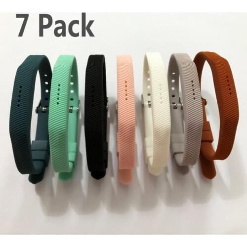 7 Pack) Sport Silicone Replacement Wrist Band Strap Bracelet For Fitbit Flex 2 Smart Watch Wristband