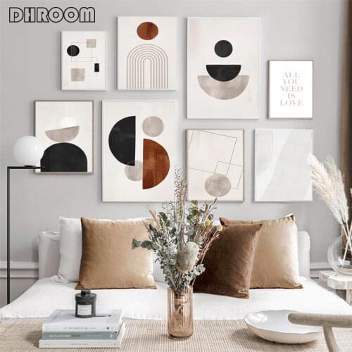 Abstract Wall Painting Geometric Figures Canvas Painting Graphic Art Poster Print Fashion Vintage Picture Modern Bedroom Decor