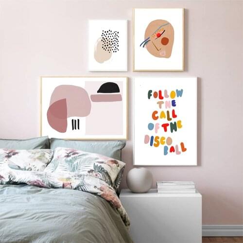 Art Letter Abstract Nordic Poster Line Face Canvas Painting Wall Art Print Horse Riding Pictures Wall For Living Room Home Decor