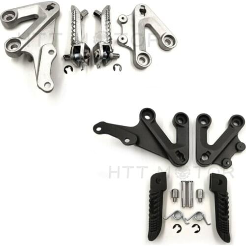 Aftermarket free shipping motorcycle parts Front Foot Pegs Footrest Bracket Set For Suzuki GSXR1000 2003-2004 GSX-R 1000 CHROMED