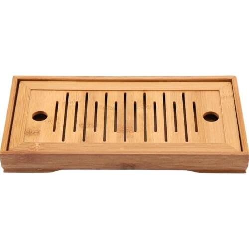 Bamboo Tea Tray Chinese Gongfu Tea Accessories High Quality Serving Food Coffee Tea Cutlery Tray 27x14x3cm Tea Serving Tray Set