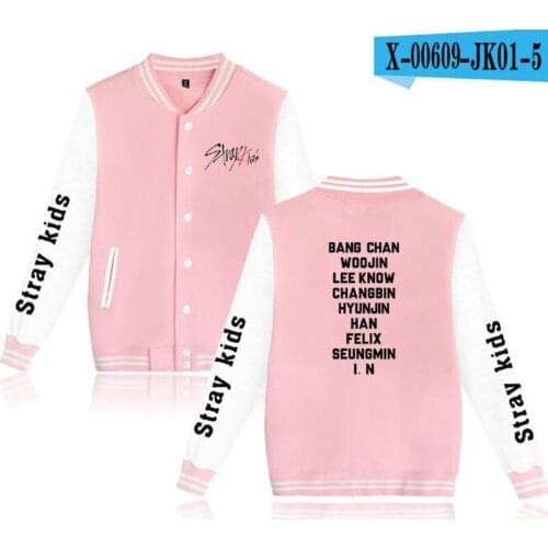 K-pop harajuku Stray Kids Baseball Jacket bomber jacket women I Am Who Album Korean Streetwear Hip Hop winter jacket and coat