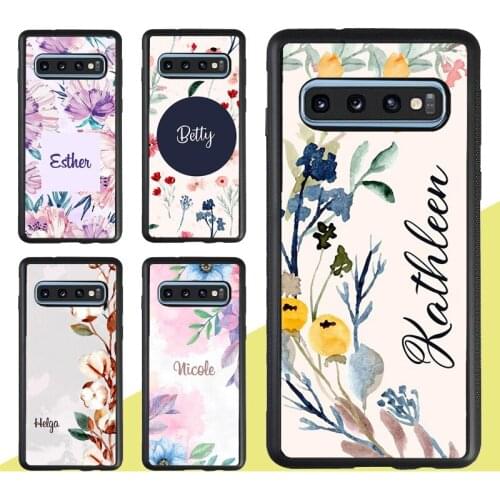 PERSONALISED floral name initial Case For Samsung Galaxy A51 A71 A21S A20e A31 M31 M21 A50 A70 S9 S10 S20 Plus Note 20 Ultra