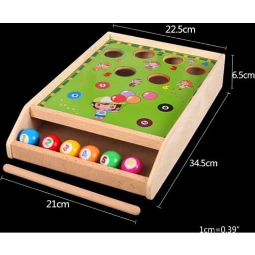 Children Wooden Fun Billiard Game Toys Color Matching Cognitive Toy for Kid Baby U7EE
