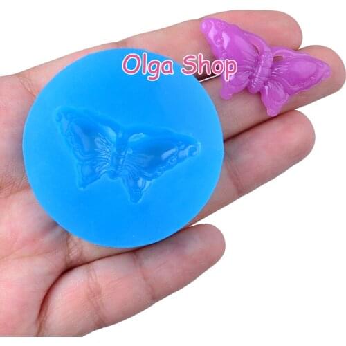 DYL590 33.5mm X 17.1mm Butterfly Silicone Mold Fondant Cake Decoration Candy Resin Clay Earrings Necklace Craft Soap Candle