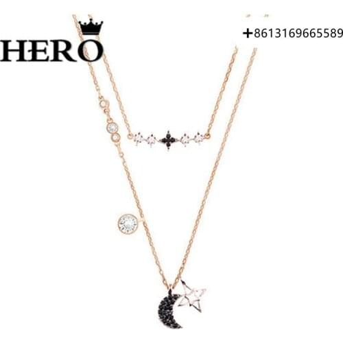 HERO High Quality Original Copy 1:1SWA Moon Star Necklace Logo Gift Preferred Free Package Manufacturers Wholesale