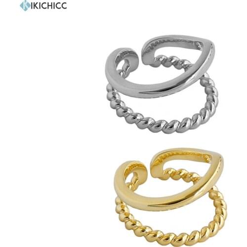 Kikichicc 925 Sterling Silver Irregular Big Large Twist Line Resizable Rings 2020 Fine Luxury Thick Party Rock Punk Jewelry