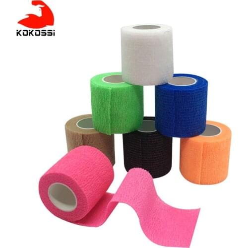 KoKossi 5CM*450CM Self Adhesive Elastic Bandage Non-woven Fabric Tape Protective Gear Knee Elbow Support Injury Pad