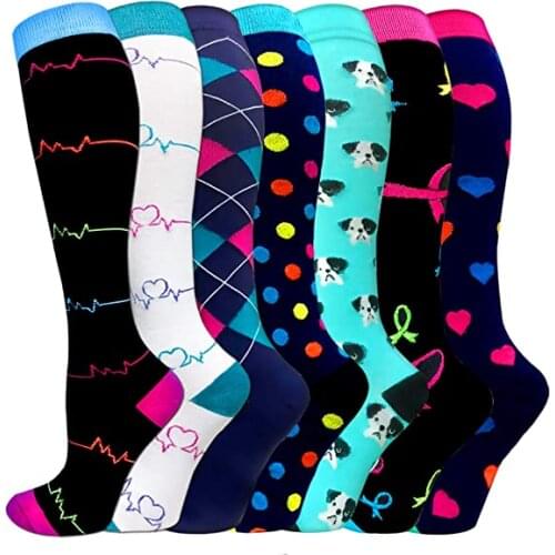 Men Women Sports Socks 20-30 Mmhg Knee High Running Compression Socks Best for Atheletic,Medical,Nurse,Travel,Cycling Socks