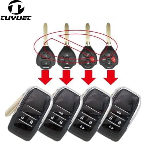 Blank Key Shell Modified Flip Folding Remote Key Shell For Toyota RAV4 Wish Camry Hiac Corolla Hilux Fortuner