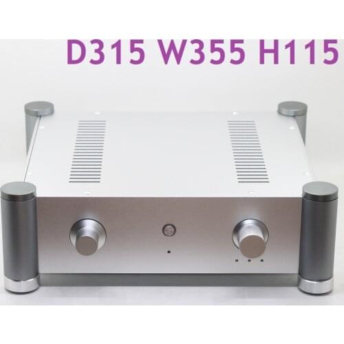 Size D315 W355 H115 All Aluminum Power Amplifier Case Tube Preamp Case DAC Chassis DIY Aluminum Box WA127
