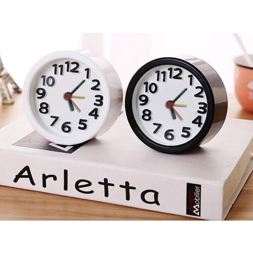 Circular Small Bed Compact Travel Quartz Beep Alarm Clock Cute Portable