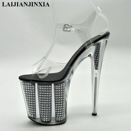 LAIJIANJINXIA New Open Toe Sandals 20 CM Super High Heel Shoes Platforms Pole Dance/Performance/Star/Model Shoes, Wedding Shoes