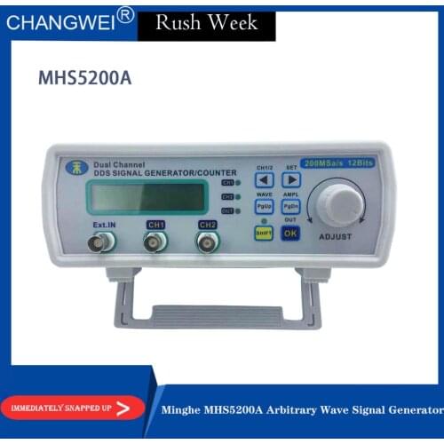 Minghe MHS5200A full digital control DDS dual channel function arbitrary wave signal source generator frequency counter counting