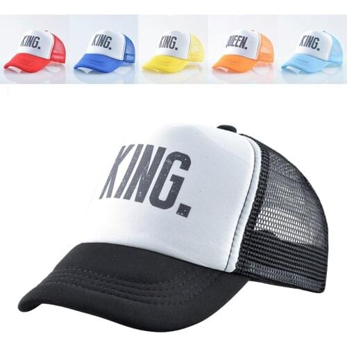 KING QUEEN Fashion Childrens Baseball Cap Breathable Mesh English Alphabet Boys and Girls Spring and Summer Sun Protection Hat