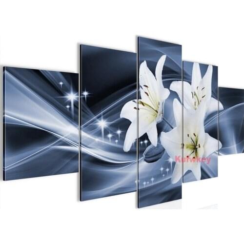 Multi-picture Diamond Embroidery"White Gray Lily"Diamond Painting Full Square/Round Drill 5d Diy Handicraft Flower Wall Decor