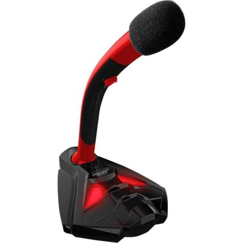 New Adjustable USB Condenser Microphone Desktop Laptop Computer Gaming Wired Microphone with LED Light