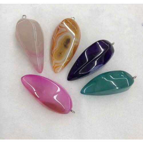 Wholesale Mixed 10pcs Faceted Multi Agat e Carnelian Pendant,Chilli Shape Pendant For Gem Stone Jewelry Necklace,Approx 45mm