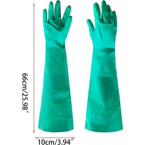 50LB Multipurpose Long Aquarium Water Change Gloves Shoulder Length Natural Rubber