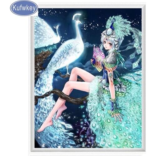 Full square/round Drill 5d diy Diamond Painting peacock,puzzles 5d mosaic patterns cartoon fairy Diamond Embroidery sale,gift