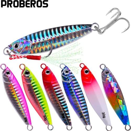 PROBEROS 6pcs/lot Lead Fish 7-10-15-20-30g Metal Jigging Fishing Lures Casting Sea Bass Lure Artificial Spoon Hard Baits