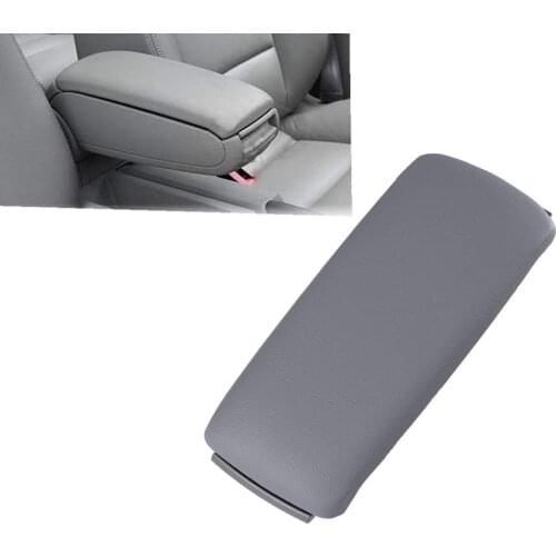 Grey Leather Armrest Center Console Lid Cover For Audi A6 C5 01-06 A4 S4 (1pcs)