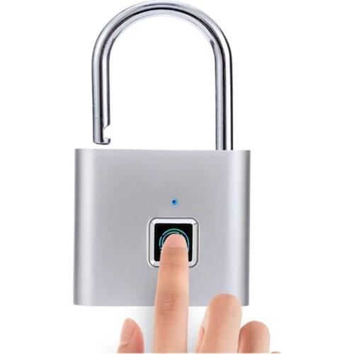 Fingerprint Password Padlock USB Charging Thumbprint Padlock Electronic Door Lock Multi Smart Keyless Luggage Lock Quick Unlock