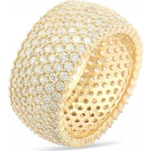 Tevuli 925 Sterling Silver 7 Row Gold Plated Tamtur Lady Ring