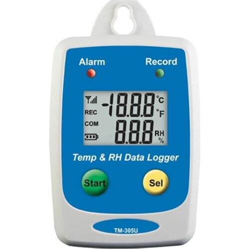 TM305U Min Industrial Temperature Humidity Datalogger Temperature Sensor Indoor Air Quality Survey Wall Hanging Alarm