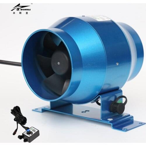 4'' 100mm diameter small ventilation fan blower 160CFM with speed controller
