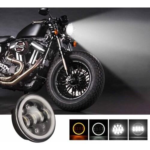 1 pcs 5.75 5 3/4 Black LED Headlights Sealed Projector DRL Lamps 200w high quality For Motorcycle Driving lamp car accessories