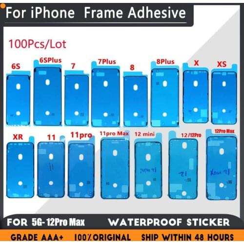 100Pcs For Iphone 6S 7 8 Plus X XR XS Max 12MIni 11 12 Pro Max Digitizer Frame Adhesive Waterproof Sticker Bezel Seal Tape Glue