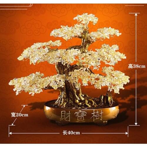 3500g Natural quartz crystal fortune tree feng shui wealth bonsai decoration furniture reiki energy living room decoration