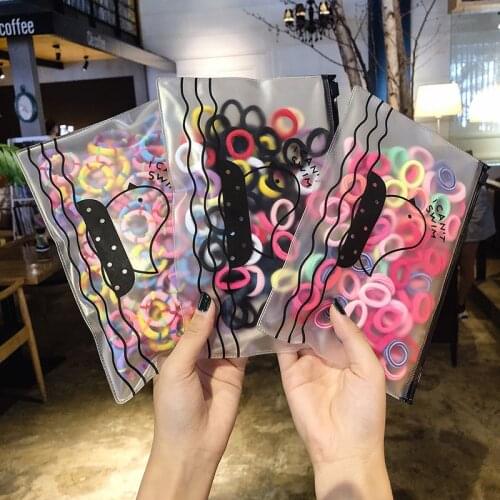 50/100pc/lot Hair Bands Hair Ring Kids Elastic Scrunchie for Girls Candy Color Hair Rope Rubber Band Princess Hair Accessories