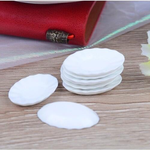 8pcs Mini Resin Food Dishes Tableware Miniature Doll House Accessories Dollhouse Trays Plates Doll Kitchen Toys