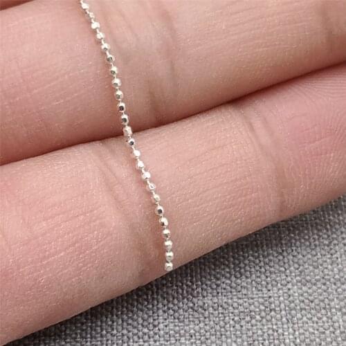 925 Sterling Silver Unfinished Faceted Bead Chain for Necklace Bracelet 3.28ft