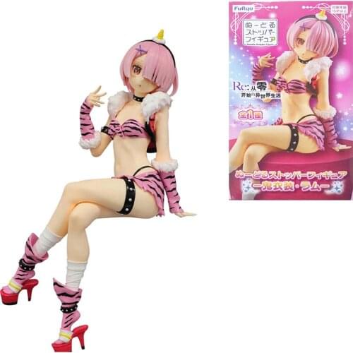 Anime Figure Re:Life In A Different World From Zero Ram Ghost Clothes Instant Noodle Press Model Decoration Toy Birthday Gift