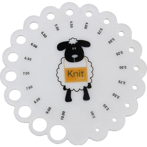 White Round Knitting Knit Needle Gauge Sizes 2/2.25/2.5/2.75/3/3.25/3.5/3.75/4/ 4.5/5/5.5/6/6.5/7/7.5/ 8/9/10mm