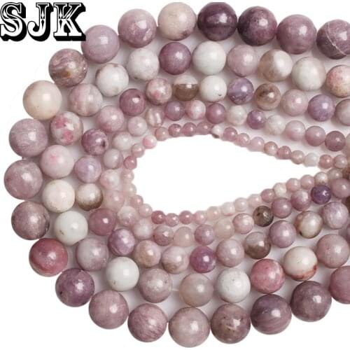 Natural Violet Lilac Stone Beads Purple Lavender Jaspers Round Loose Beads 4 6 8 10 12MM Diy Beads For Jewelry Making Accessorie