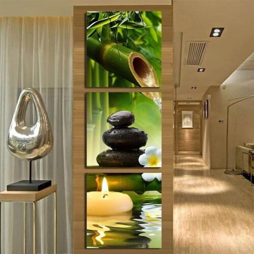 Dropshipping Modern Still Life Spa zen Canvas Painting 3panels Poster Prints Wall Art Pictures For Living Room Decor no frame