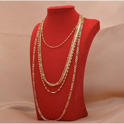 Dubai 24K Gold Color plated luxury Man Water wave chain Necklaces Hip Hop Punk Gold Necklace For Men Women