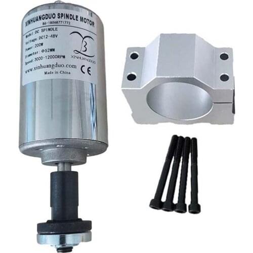 48V 200W 300W 400W 500W Angle Grinder Spindle Motor Air-cooling cnc Spindle DC Motor + 1pcs 52mm Clamp For CNC Machine
